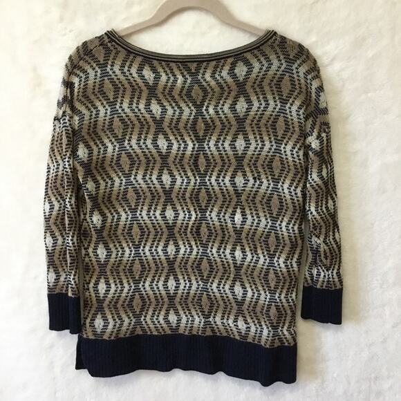 Club Monaco Brown Diamond-Patterned Knit Top - Picture 7 of 9
